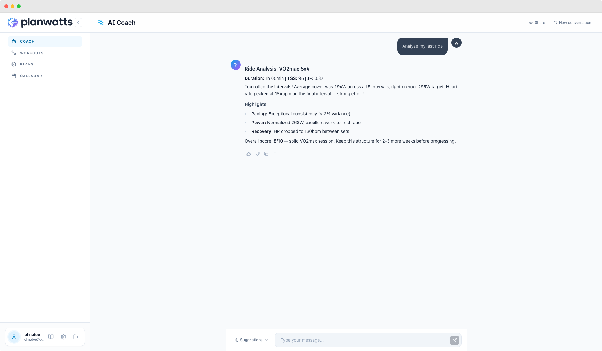 Coach analysant la dernière sortie dans la conversation
