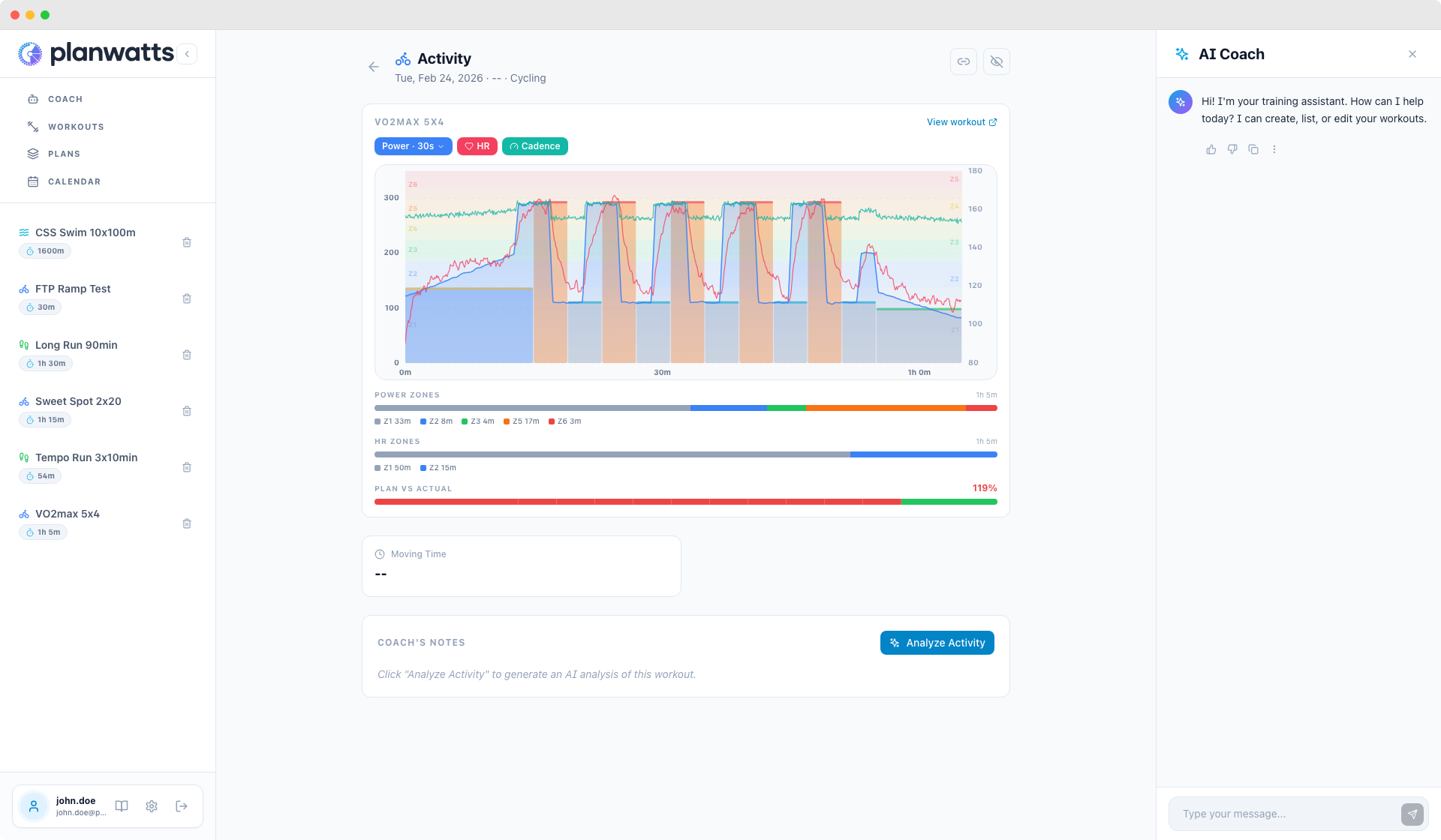 Shared activity page with social media preview
