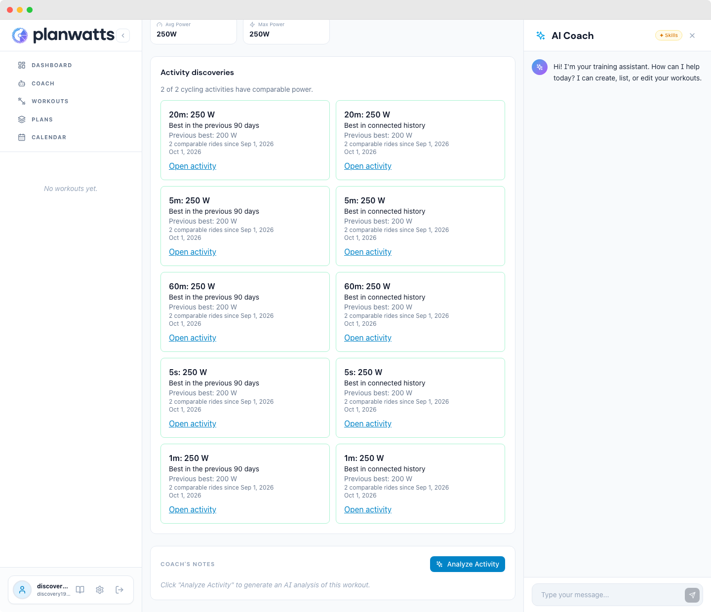 Private activity discoveries with comparison coverage