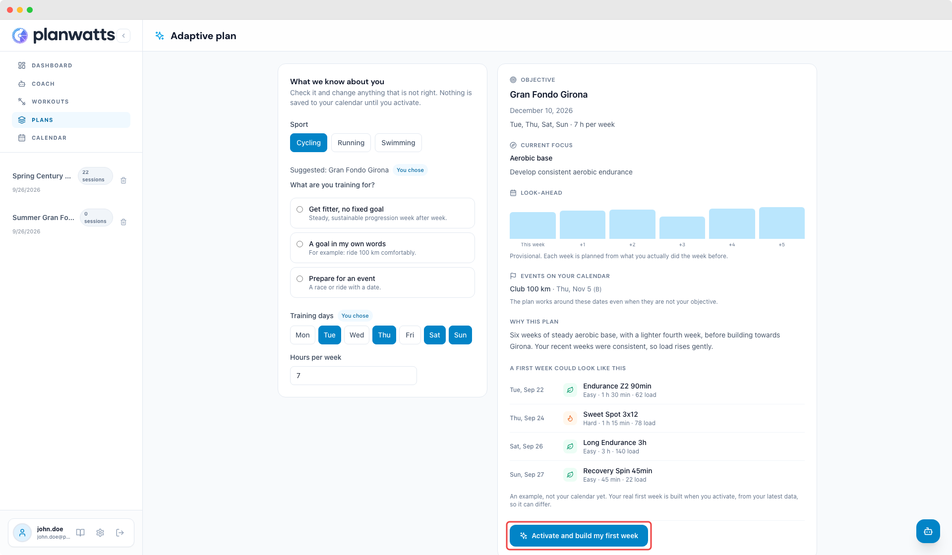 Create an adaptive plan from Plans