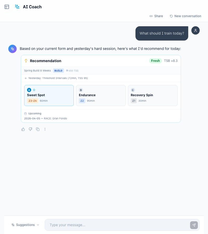 Clickable recommendation cards
